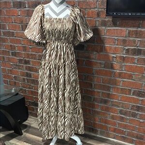Vestique Zebra Print Maxi Dress. Size Small.